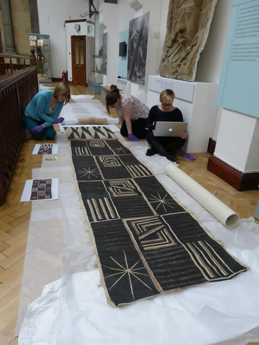 Kirstie and team working on barkcloth for the IKON Gallery in Birmingham