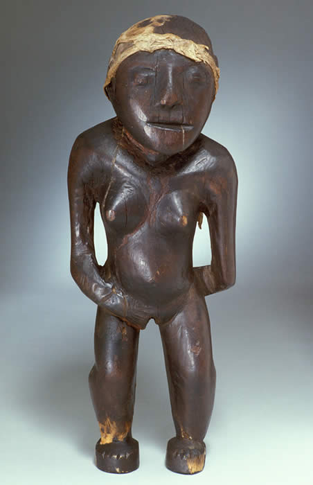 Wooden female figure housed at the Smithsonian Institution, National Museum of Natural History