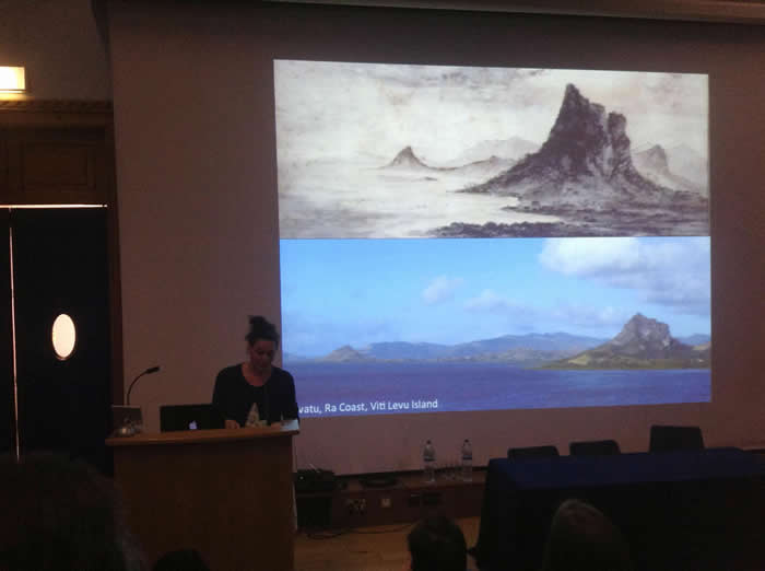 Lucie Carreau giving a talk at the Museum Ethnographers Group conference, held in Brighton from 15-16 April 2013