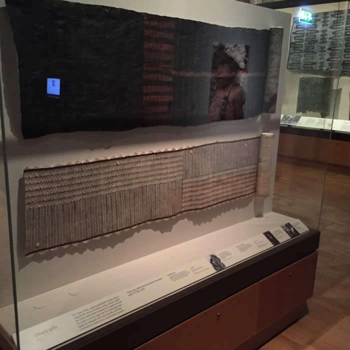 Fijian masi on display at the British Museum